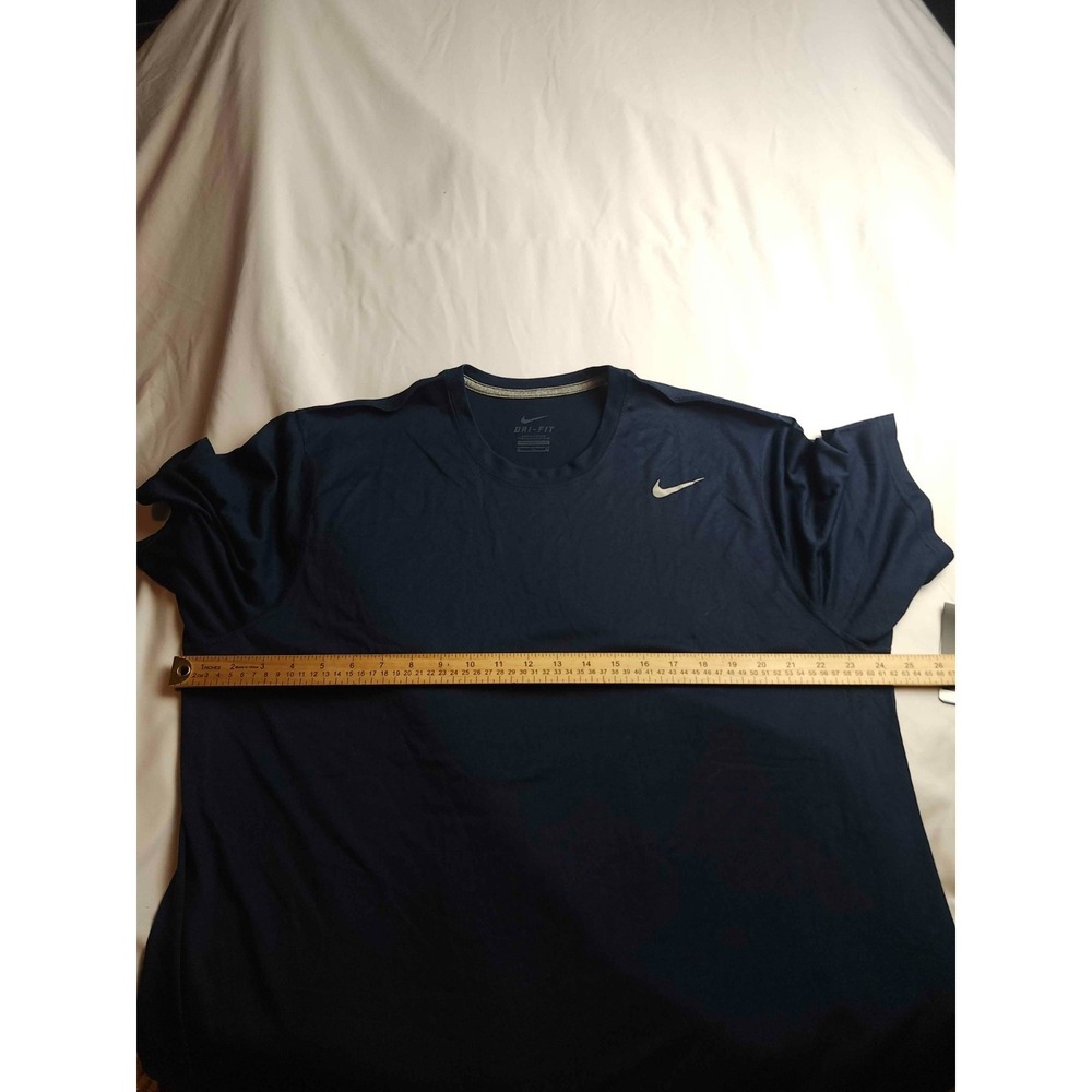 Nike Dri-FIT Athletic T-Shirt Mens XL Navy Blue Short Sleeve Performance Gym Tee - Picture 4 of 7